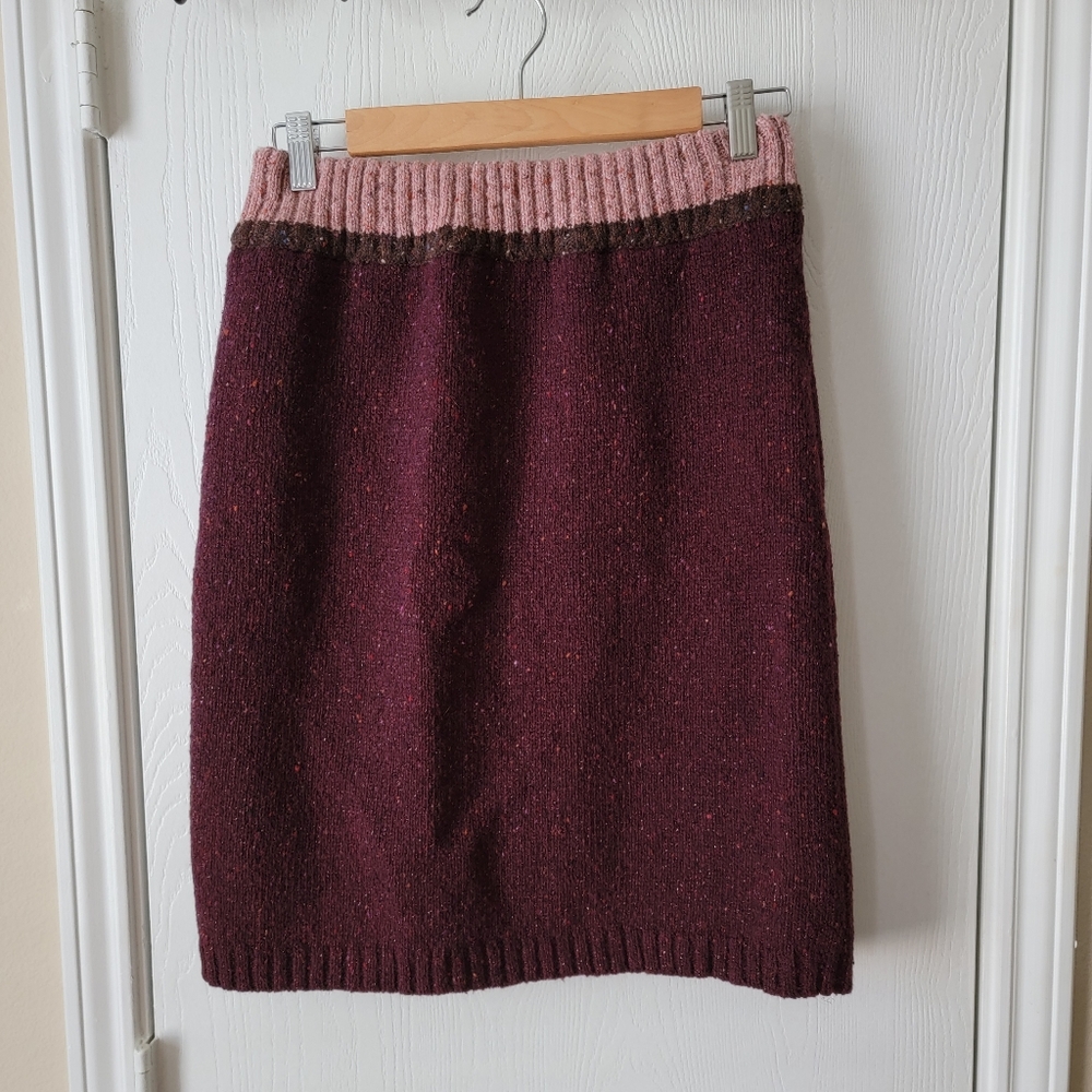 Tory Burch Shimmer Wool Blend Pencil Skirt